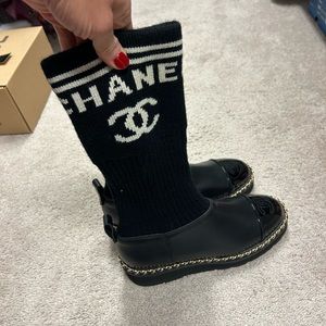 Genuine leather sock boots